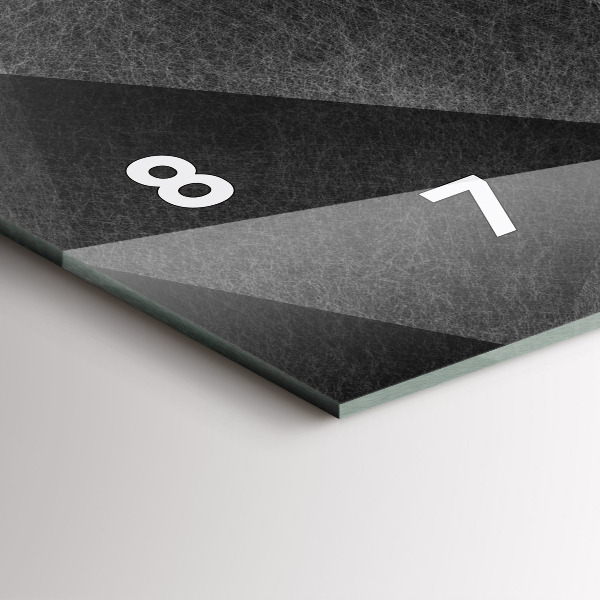 Horizontální skleněné hodiny na stěnu Geometrická abstrakce