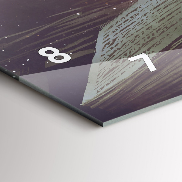 Horizontální skleněné hodiny na stěnu Abstraktní kniha