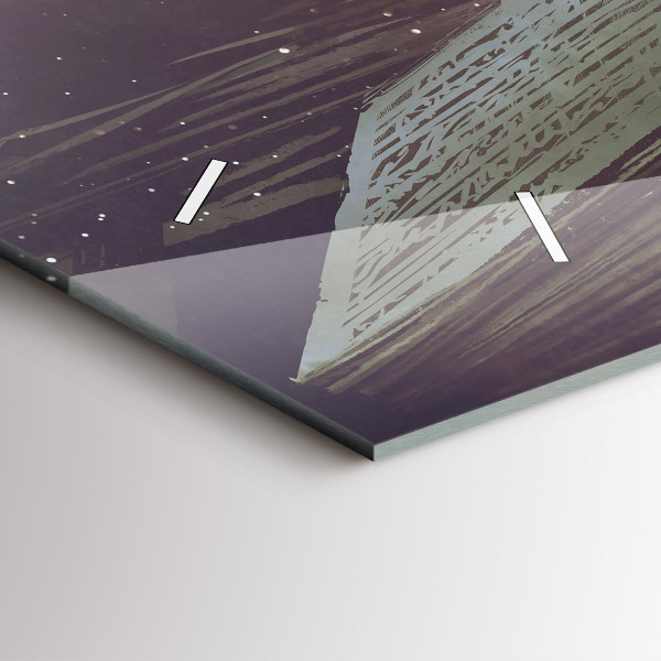 Horizontální skleněné hodiny na stěnu Abstraktní kniha