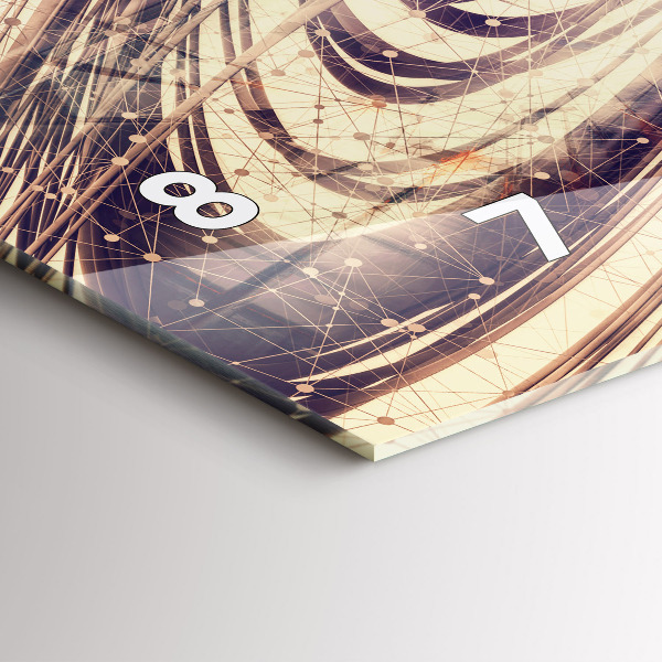 Horizontální skleněné hodiny na stěnu Abstraktní mechanismus