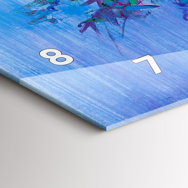 Horizontální skleněné hodiny na stěnu Květiny ve váze