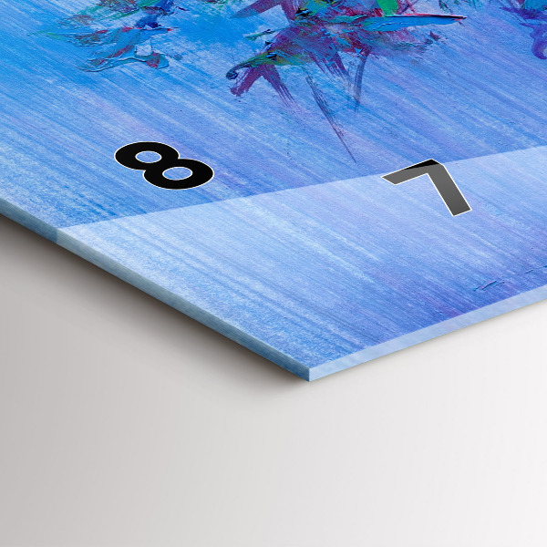 Horizontální skleněné hodiny na stěnu Květiny ve váze