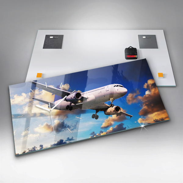 Horizontální hodiny na skle Rovina mraků