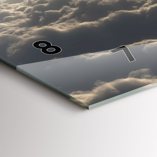 Horizontální hodiny na skle Balón na obloze