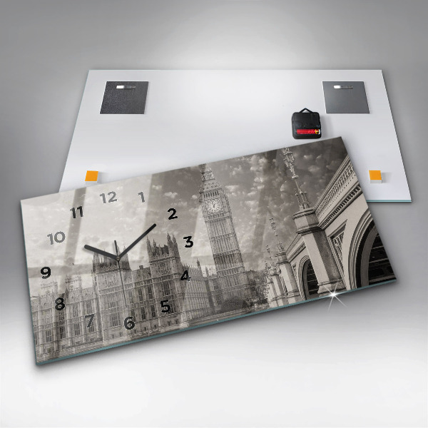 Horizontální hodiny na skle Londýn Anglie Big Ben