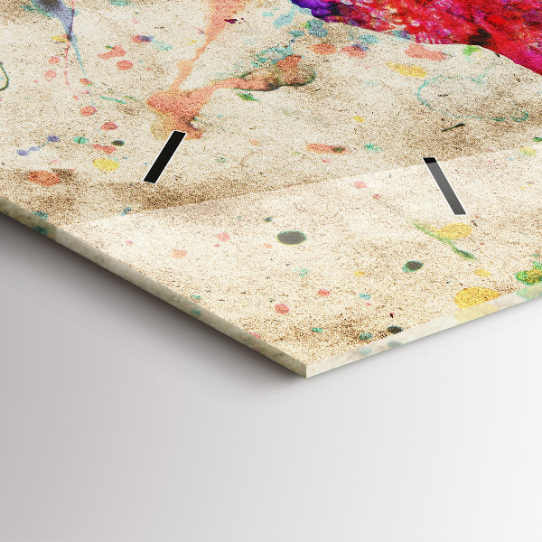 Horizontální hodiny na skle Barevná mapa světa