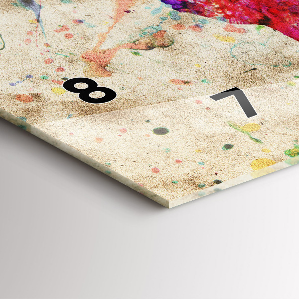 Horizontální hodiny na skle Barevná mapa světa