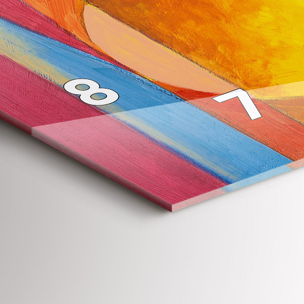 Horizontální hodiny na skle Umělecká dekorace Abstrakce