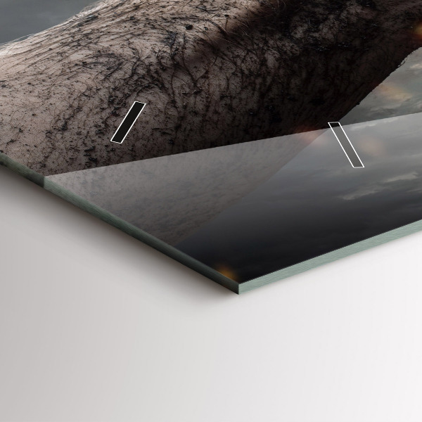 Horizontální hodiny na skle Síla pěstí