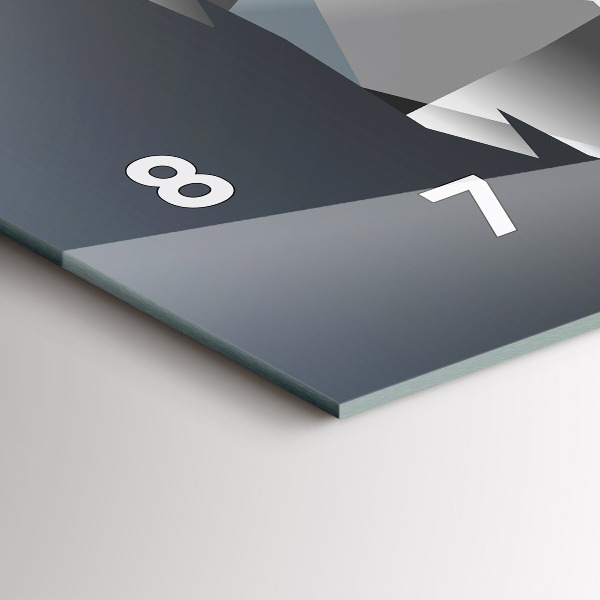 Horizontální hodiny na skle Hlava vlka