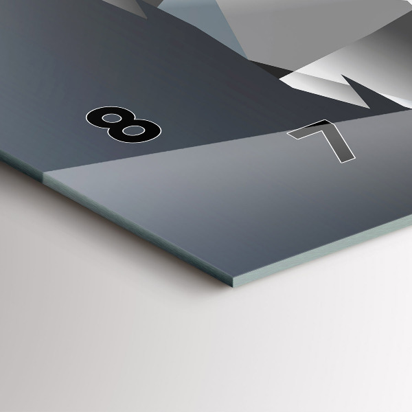 Horizontální hodiny na skle Hlava vlka