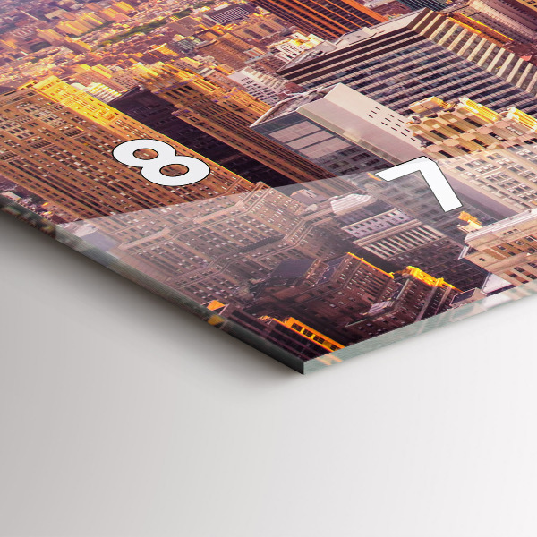 Horizontální hodiny na skle Západ slunce New York