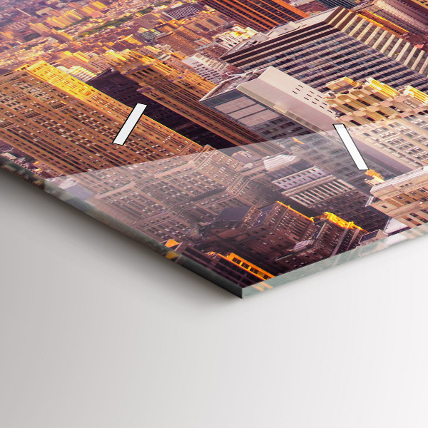 Horizontální hodiny na skle Západ slunce New York