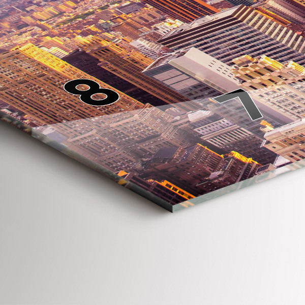 Horizontální hodiny na skle Západ slunce New York