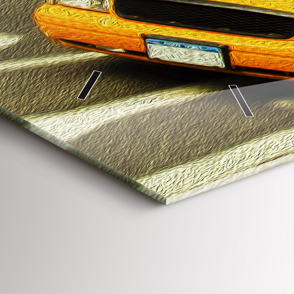 Horizontální skleněné hodiny na stěnu Newyorské taxíky