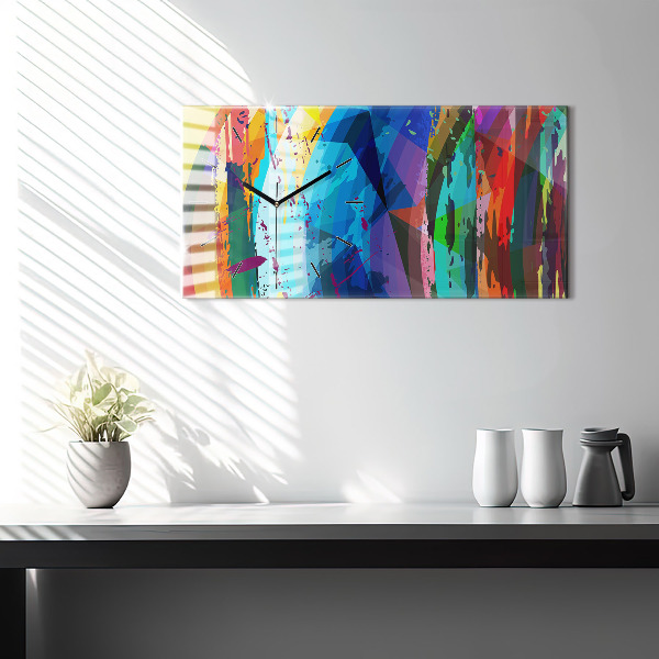 Horizontální skleněné hodiny na stěnu Abstraktní pozadí