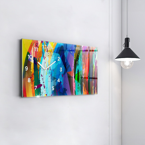 Horizontální skleněné hodiny na stěnu Abstraktní pozadí