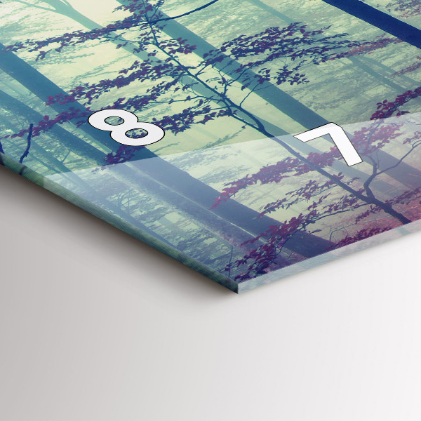 Horizontální skleněné hodiny na stěnu Podzimní cesta Lesní mlha