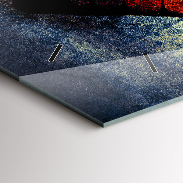 Horizontální skleněné hodiny na stěnu Motýl ve stylu vinobraní