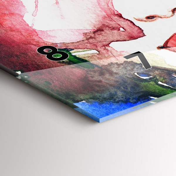 Horizontální skleněné hodiny na stěnu Barevný portrét ženy