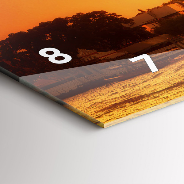 Horizontální skleněné hodiny na stěnu Wat arun Bangkok Thajsko