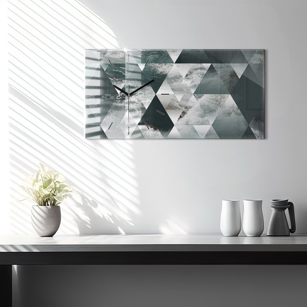 Horizontální skleněné hodiny na stěnu Abstraktní mořské vlny