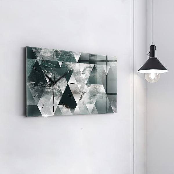 Horizontální skleněné hodiny na stěnu Abstraktní mořské vlny