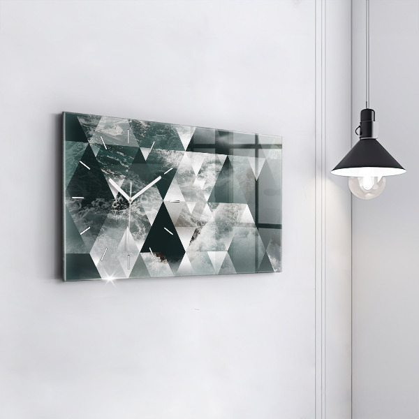 Horizontální skleněné hodiny na stěnu Abstraktní mořské vlny