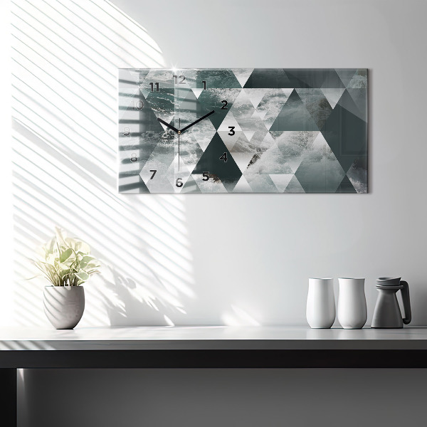 Horizontální skleněné hodiny na stěnu Abstraktní mořské vlny