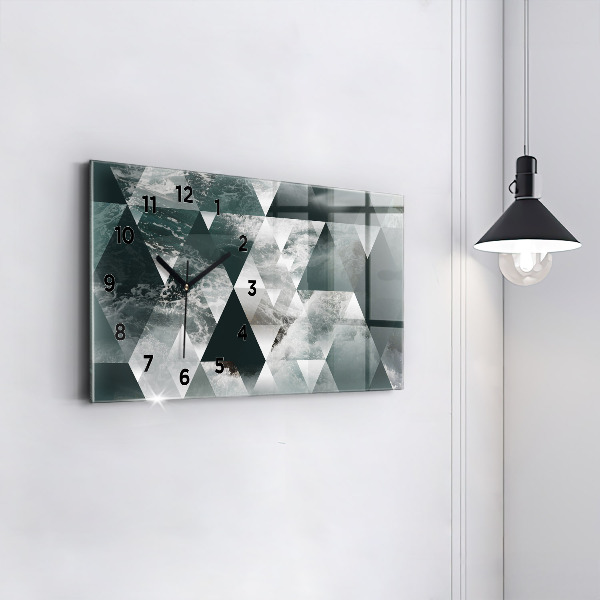 Horizontální skleněné hodiny na stěnu Abstraktní mořské vlny