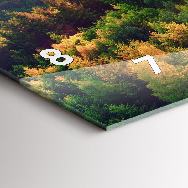 Horizontální skleněné hodiny na stěnu Západ slunce nad kopci