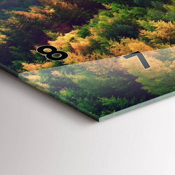 Horizontální skleněné hodiny na stěnu Západ slunce nad kopci