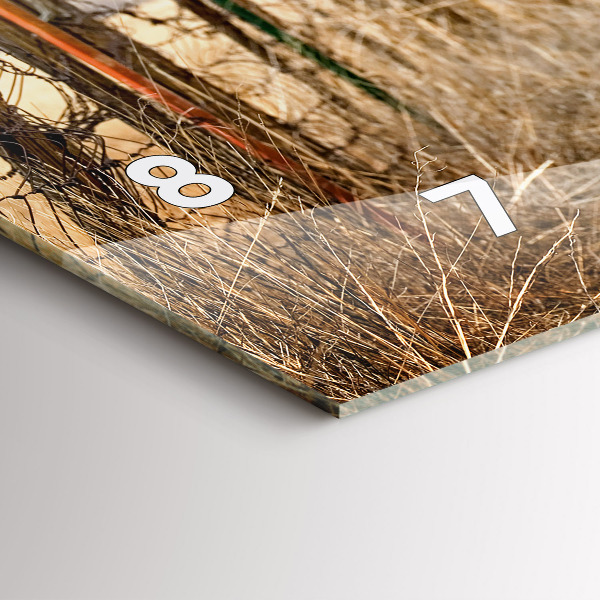 Horizontální hodiny na skle Stará auta