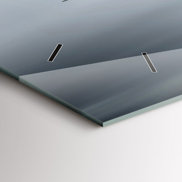 Horizontální skleněné hodiny na stěnu Vojenské letadlo v letu