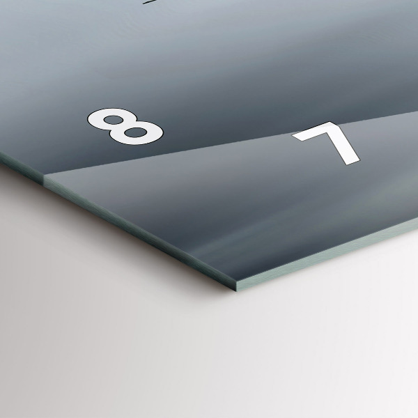 Horizontální skleněné hodiny na stěnu Vojenské letadlo v letu