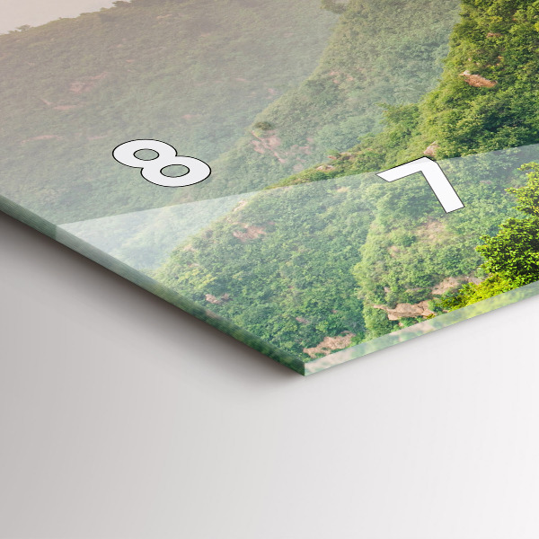 Horizontální skleněné hodiny na stěnu Velká čínská zeď