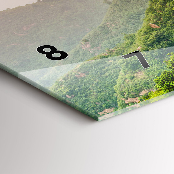 Horizontální skleněné hodiny na stěnu Velká čínská zeď