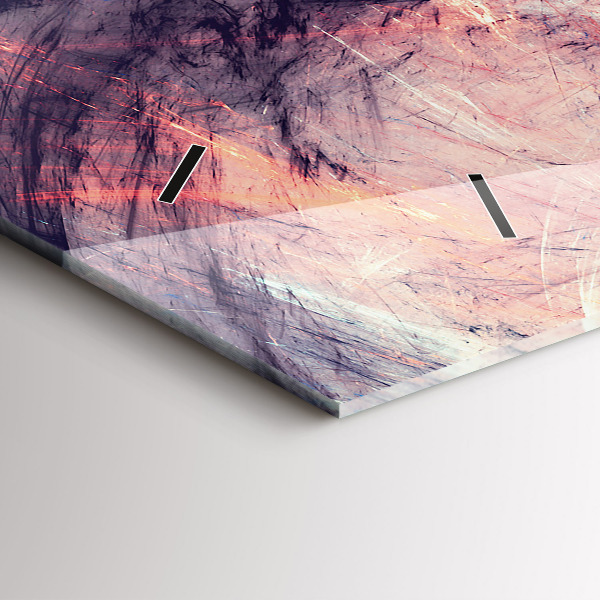 Horizontální skleněné hodiny na stěnu Abstraktní obraz