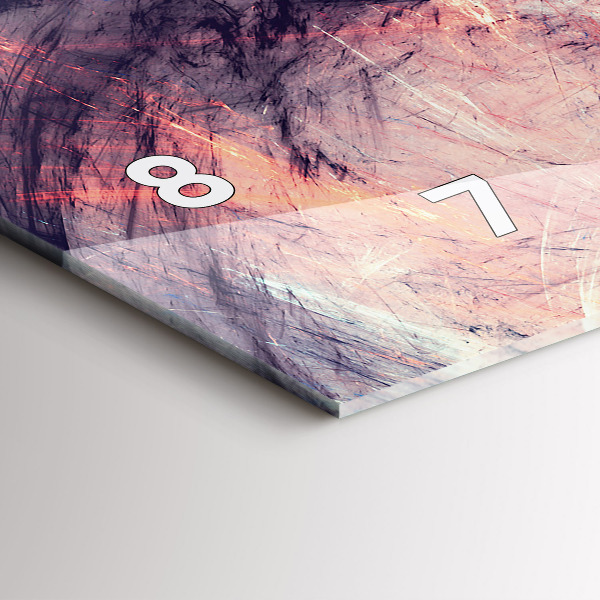 Horizontální skleněné hodiny na stěnu Abstraktní obraz