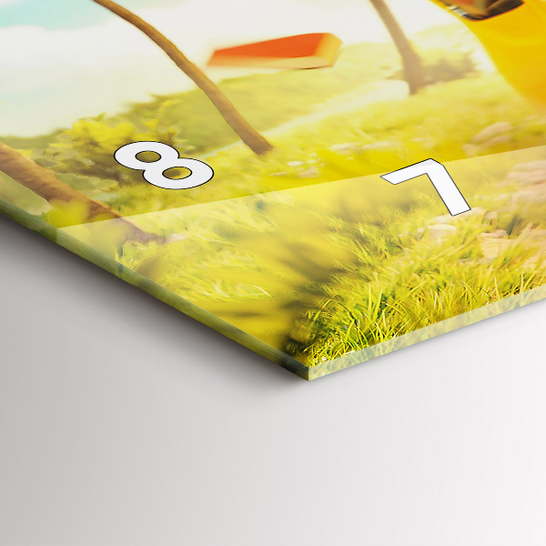 Horizontální skleněné hodiny na stěnu Auto se surfovacím prknem