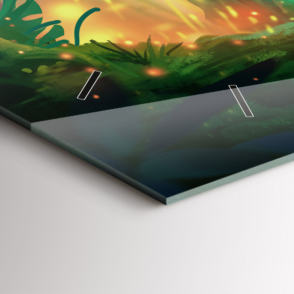 Horizontální skleněné hodiny na stěnu Děti v pohádkovém lese