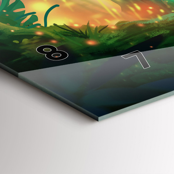 Horizontální skleněné hodiny na stěnu Děti v pohádkovém lese