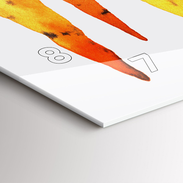 Horizontální skleněné hodiny na stěnu Ilustrace mrkve