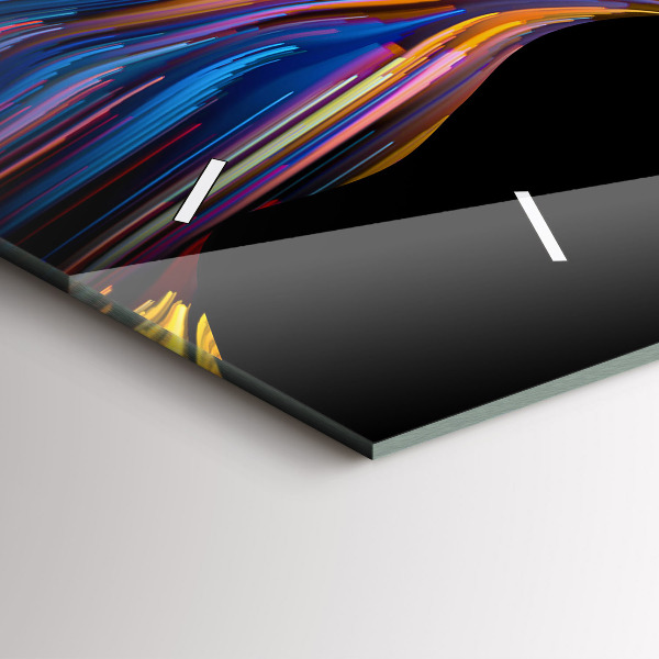 Horizontální skleněné hodiny na stěnu Emocionální umění