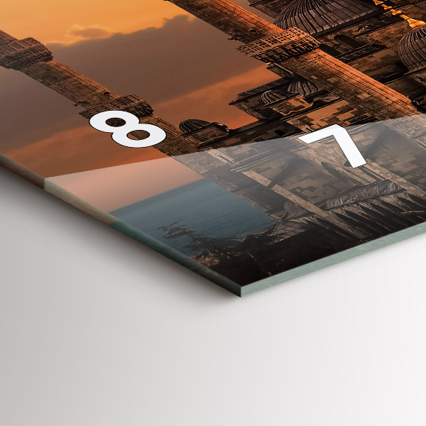 Horizontální skleněné hodiny na stěnu Istanbulská mešita