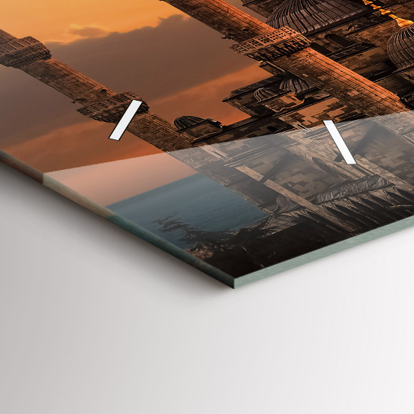 Horizontální skleněné hodiny na stěnu Istanbulská mešita