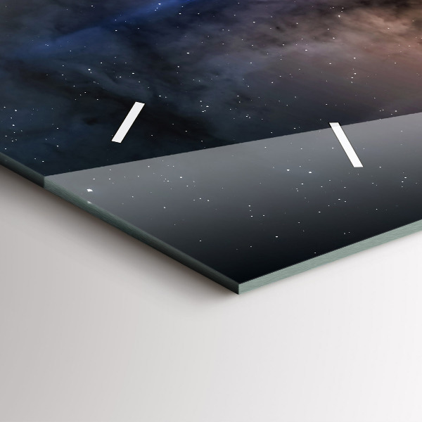 Horizontální skleněné hodiny na stěnu Astronaut ve vesmíru