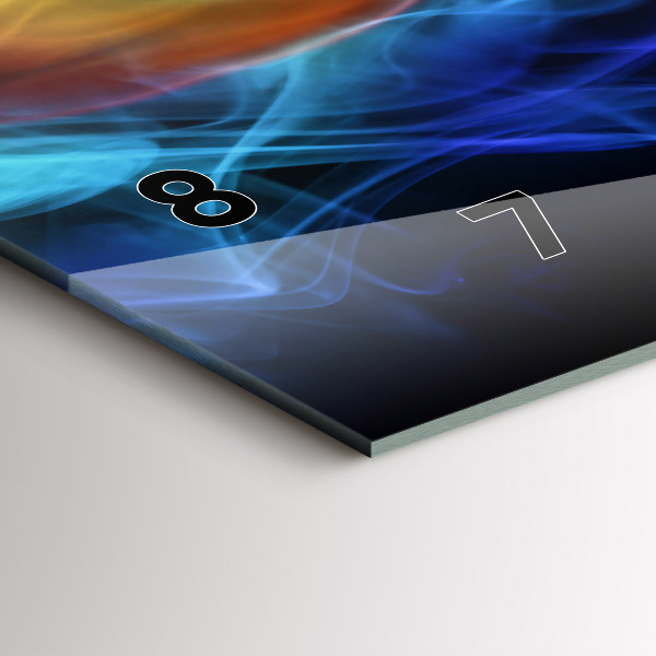 Horizontální hodiny na skle Abstraktní barevné linie