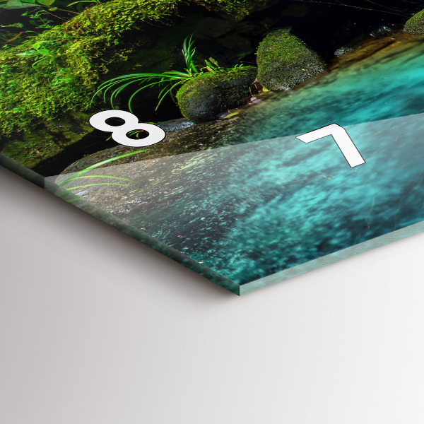 Horizontální skleněné hodiny na stěnu Thajský vodopád