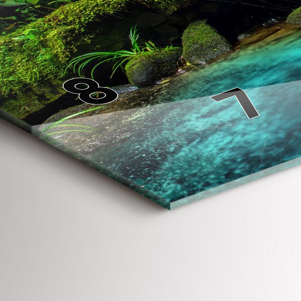 Horizontální skleněné hodiny na stěnu Thajský vodopád